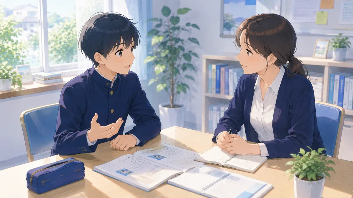 生徒が講師に質問している様子