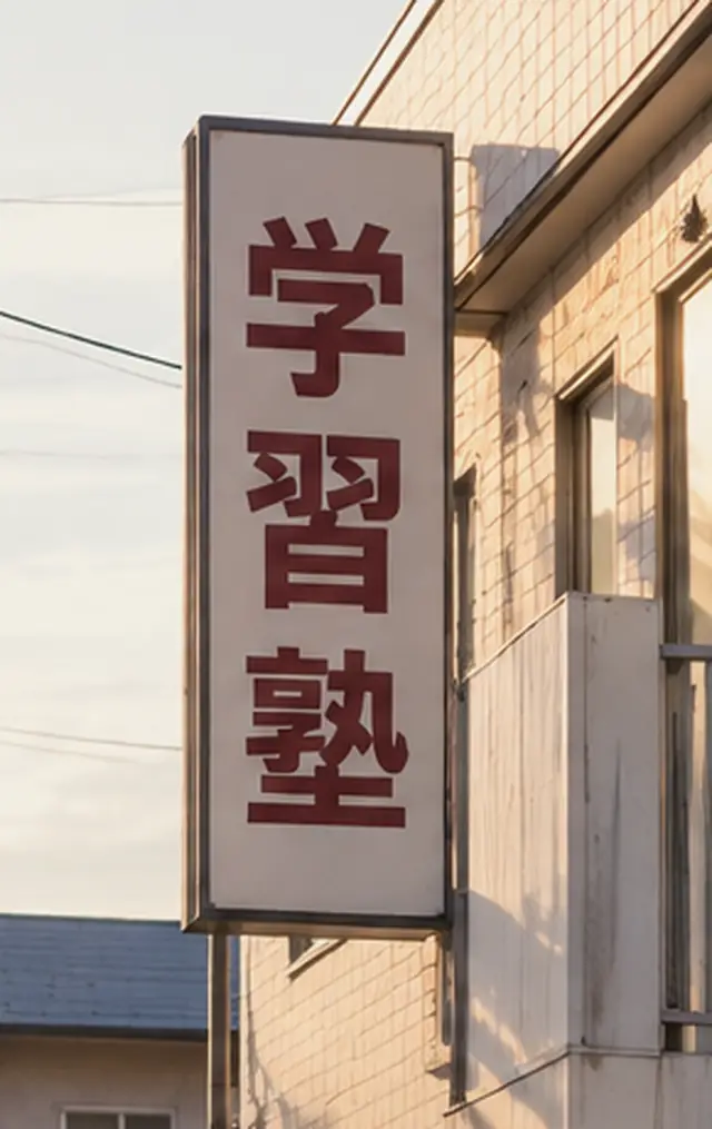 建物に取り付けられた縦看板