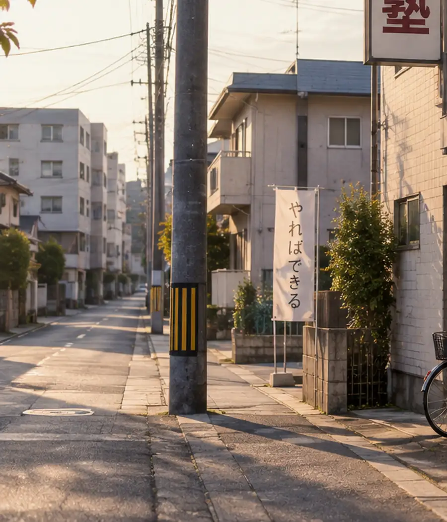 教室前の住宅街の通り